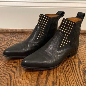 Chloe black leather studded Chelsea boot - size 36/6